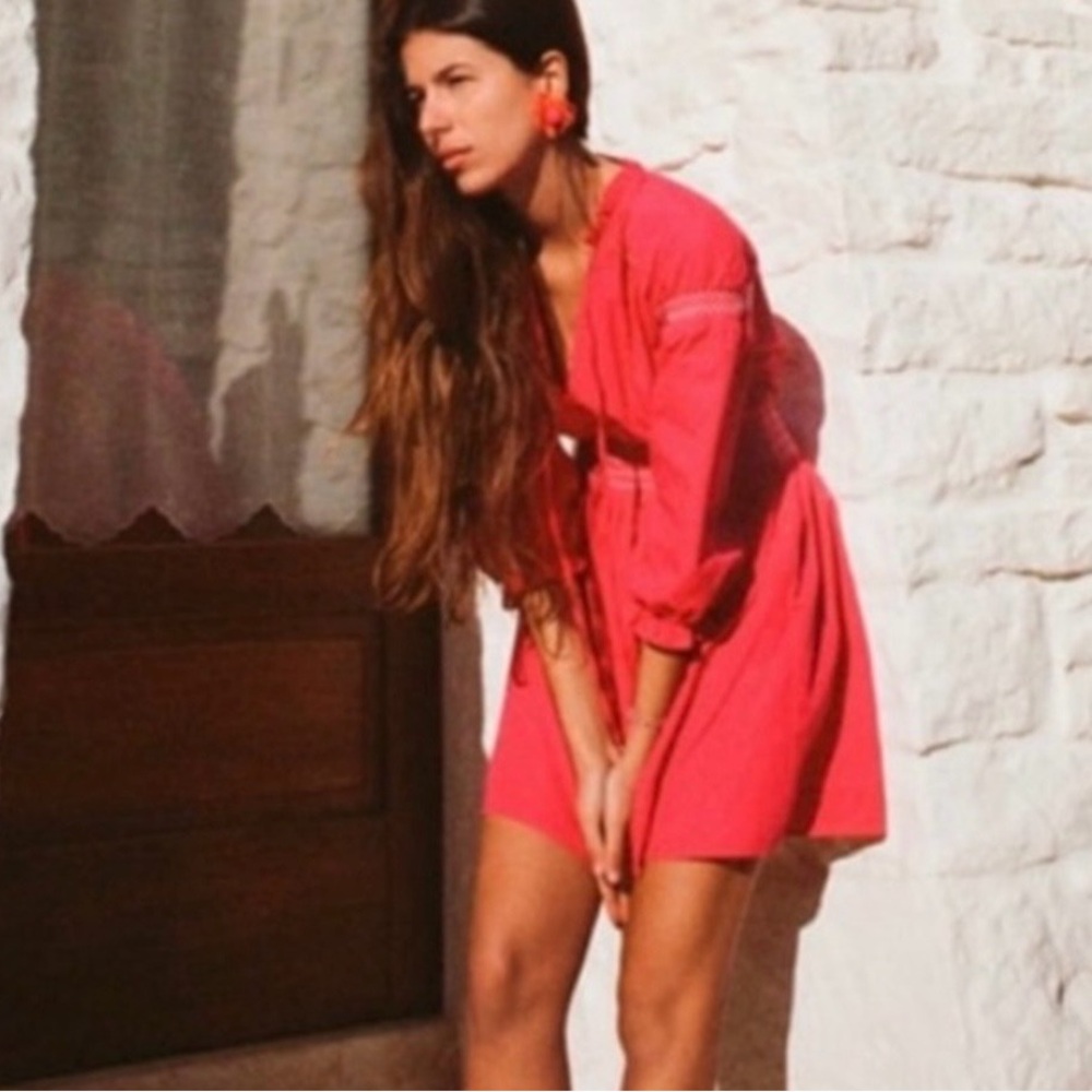 NWT 100% cotton bright pink Zara dress